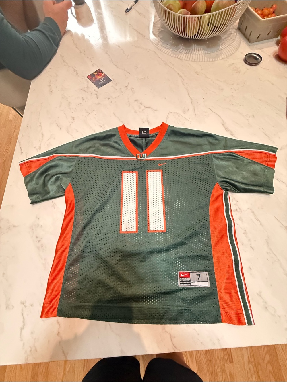 Nike Kids Green and Orange Football Jersey #11